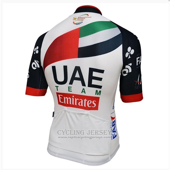 2018 Cycling Jersey UCI World Champion Leader Uae White Short Sleeve and Bib Short